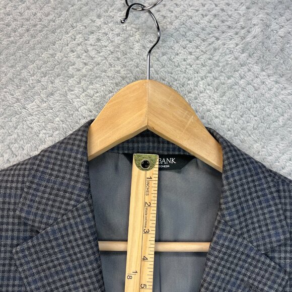 JoS. A. Bank Mens Blazer 1905 Micro Check Blue Gray Wool Traditional Fit Sz 40R - Picture 7 of 15